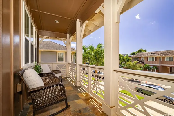a balcony view with a outdoor space