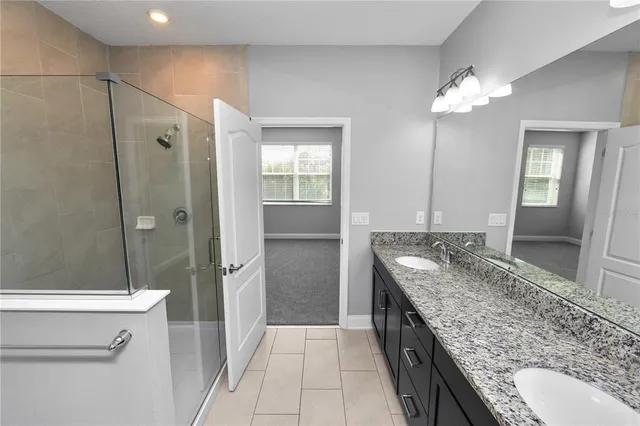 a bathroom with a bathtub