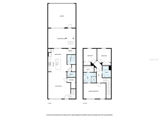 an aerial view of a house with a yard and potted plants