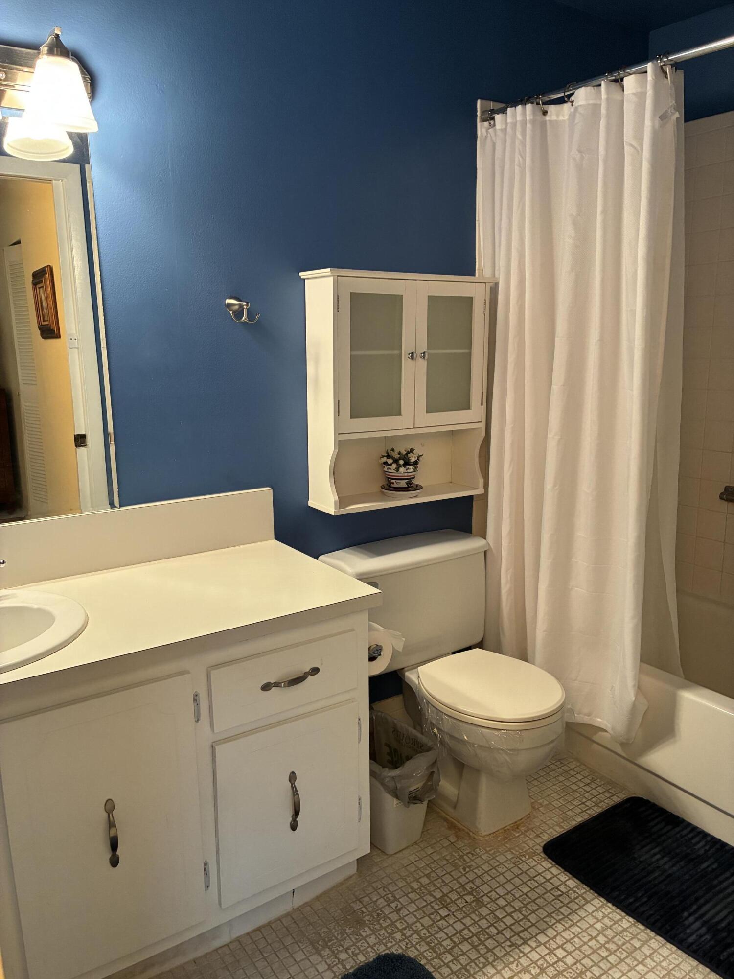 4540 Northwest 3rd Court, Unit C Delray Beach, FL 33445 - Photo 22 of 29 a bathroom with a sink a toilet a mirror and shower