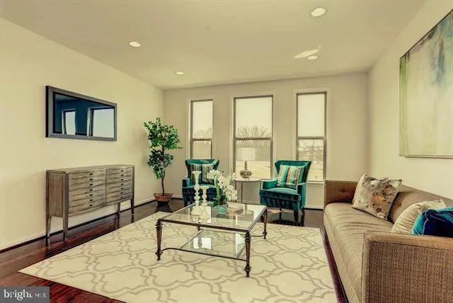 a living room with furniture