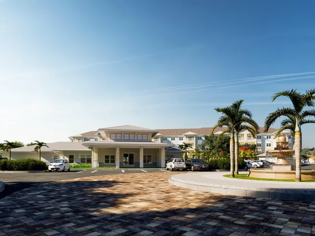 a view of a building with many windows