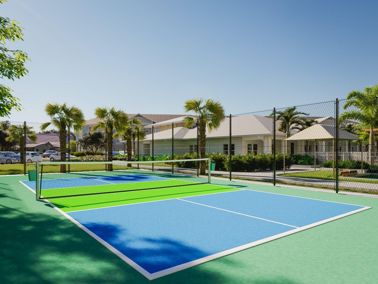 1916 Northwest Federal Highway, Unit 3106 Stuart, FL 34994 - Photo 18 of 26 a view of a tennis ground with large trees