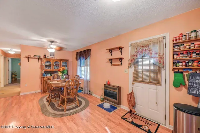 a view of road with card board