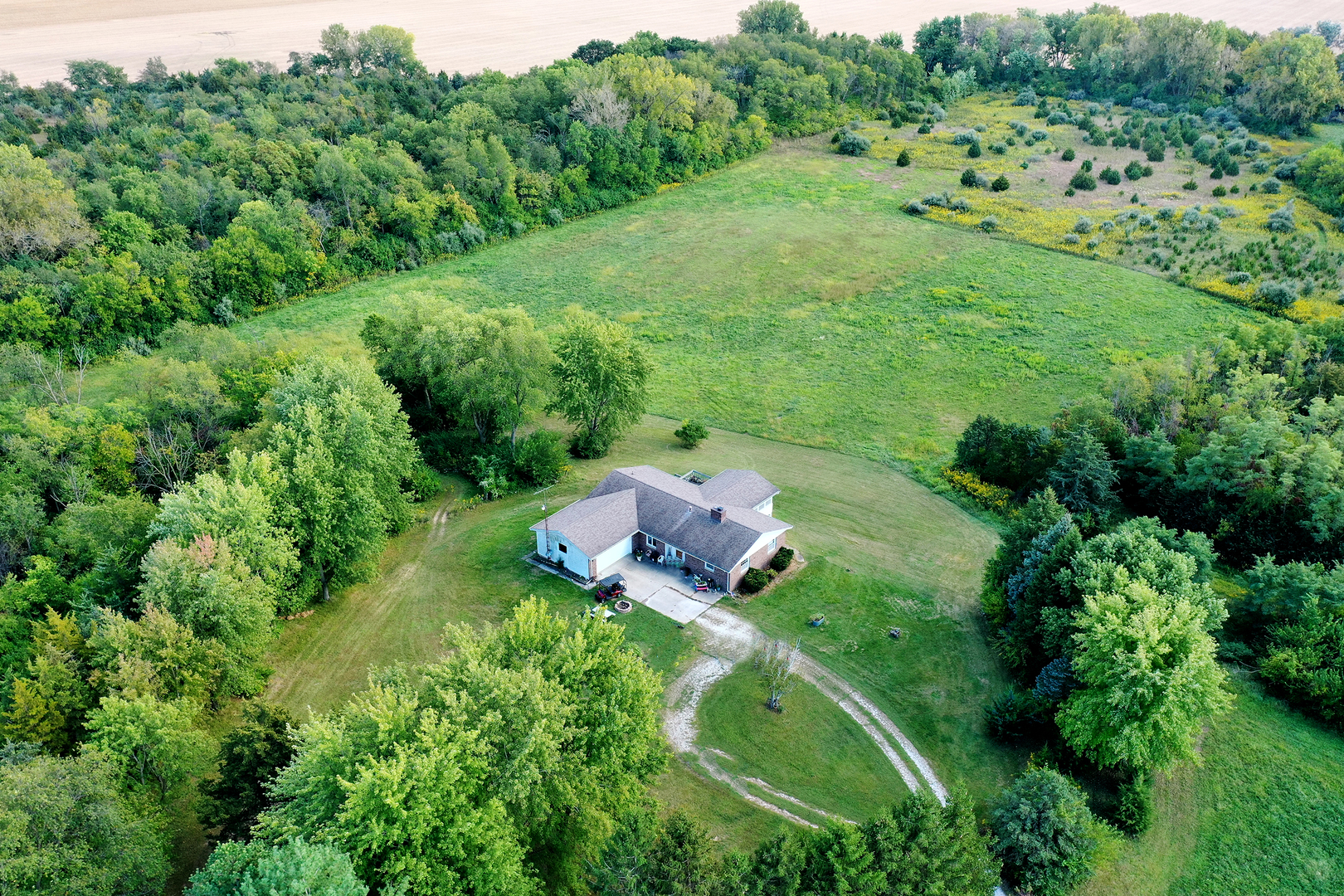 52 Highway 45 Sigel, IL 62462 - Photo 21 of 57 an aerial view of a house with a yard
