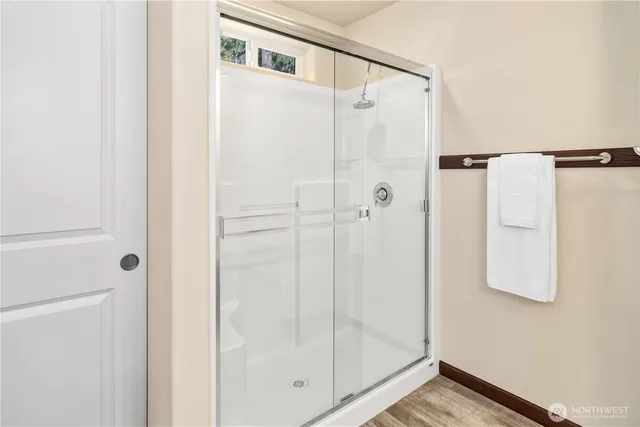 a bathroom with a shower