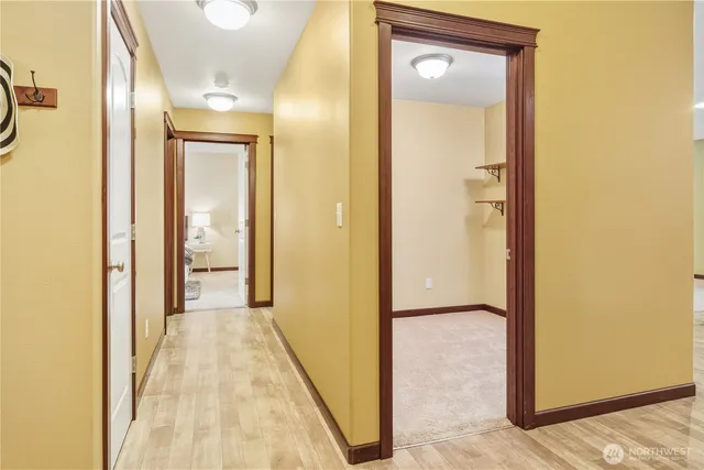 a view of a room with a wardrobe space