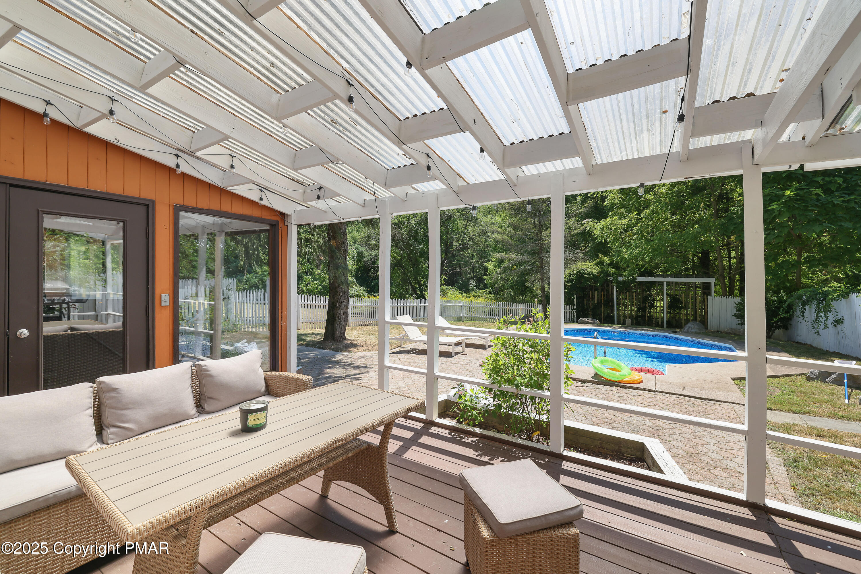 6249 Paradise Valley Road Mount Pocono, PA 18344 - Photo 4 of 28 porch to pool view
