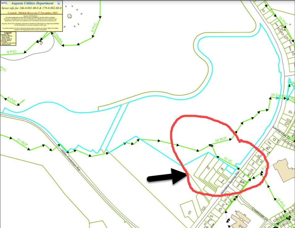 4469 Windsor Spring Road Hephzibah, GA 30815 - Photo 2 of 8 Sewer Map