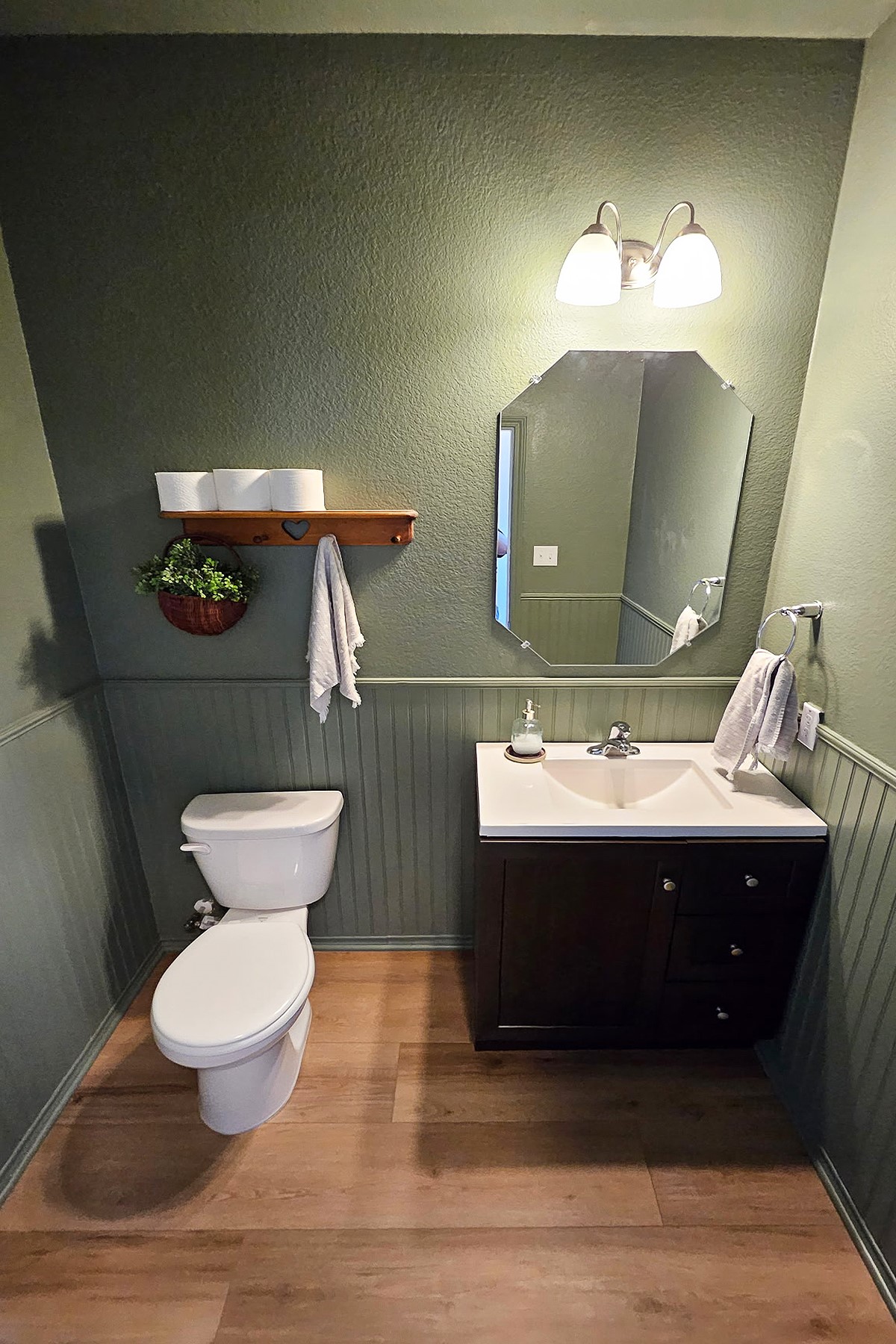 237 Bethann Drive Temple, TX 76502 - Photo 26 of 37 Compact bathroom featuring wood-finish flooring and beadboard wainscoting