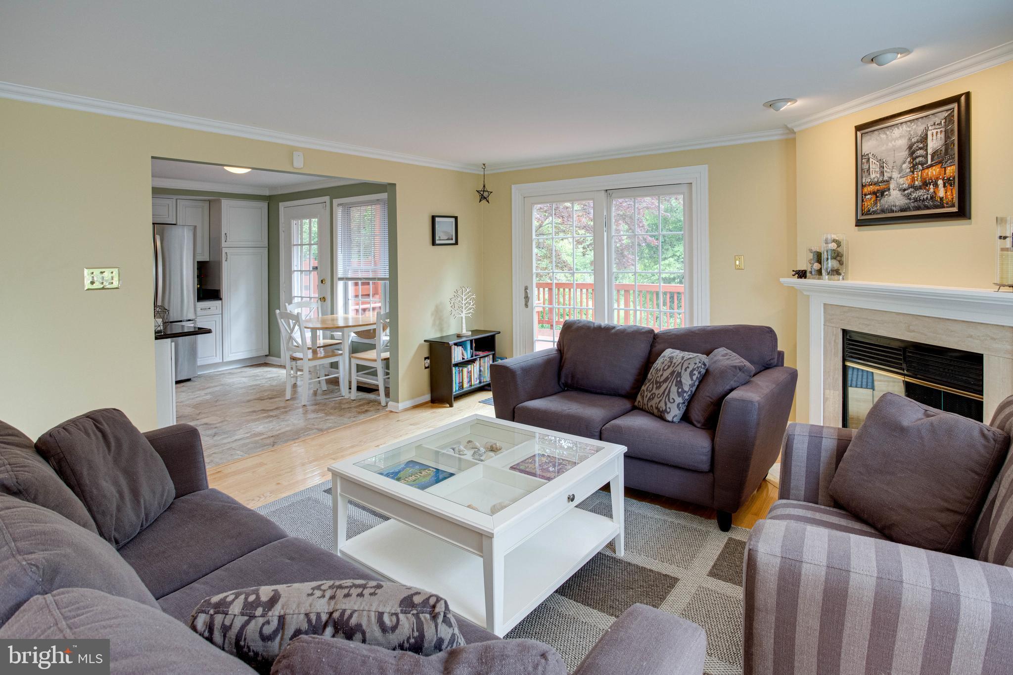 1542 Deer Point Way Reston, VA 20194 - Photo 14 of 68 Living Room w/ Sliding Glass Door Leading to Deck