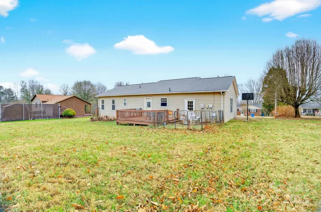 a front view of house with yard and seating area
