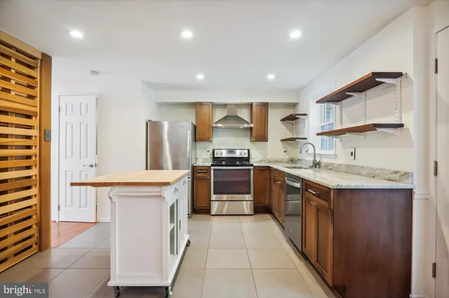 a kitchen with stainless steel appliances granite countertop a stove and a sink
