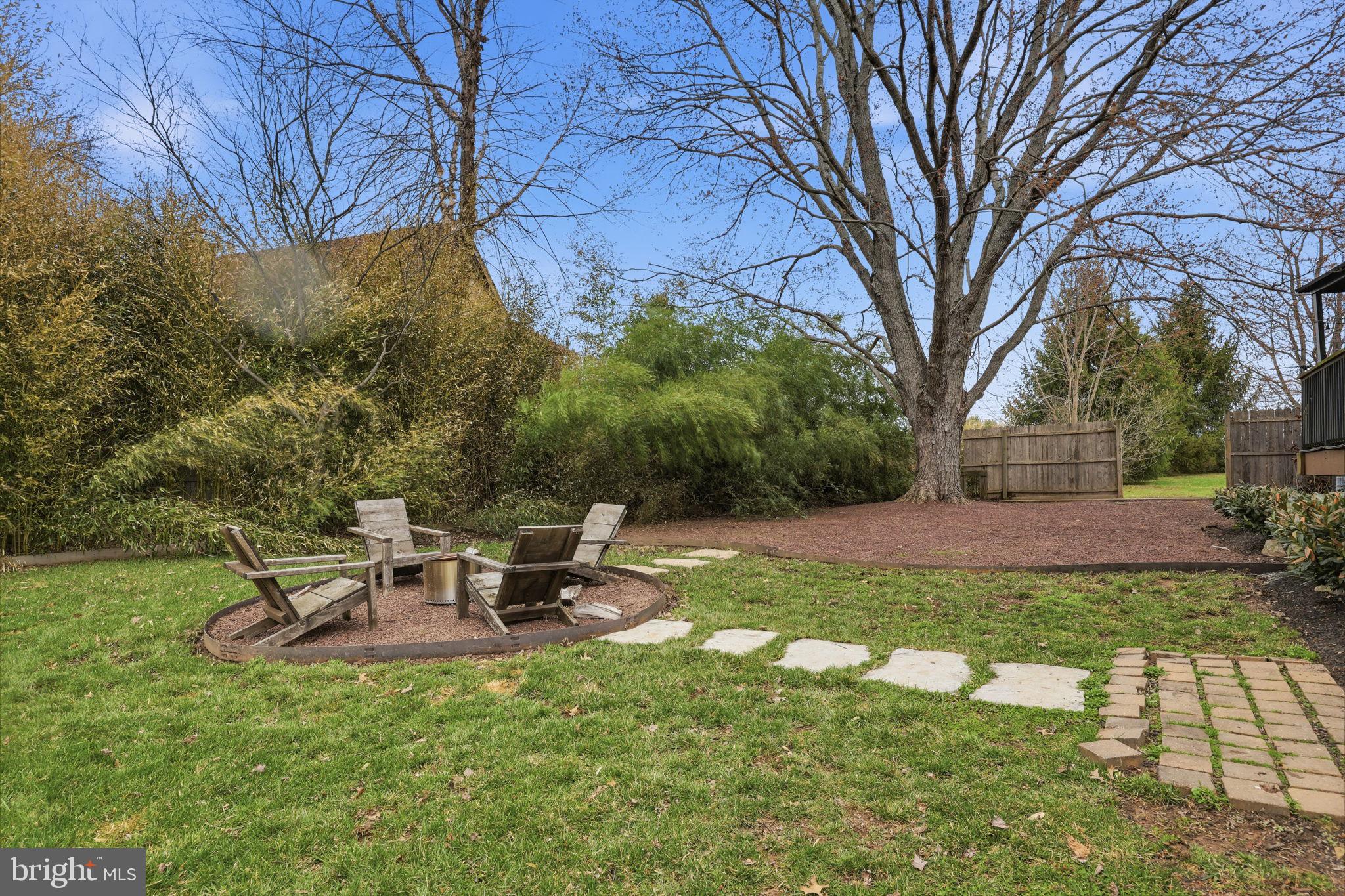 3852 Dark Hollow Road Furlong, PA 18925 - Photo 47 of 52 a view of a backyard with table and chairs and a fire pit