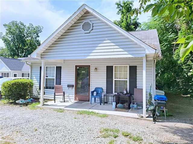 a view of a house with a patio