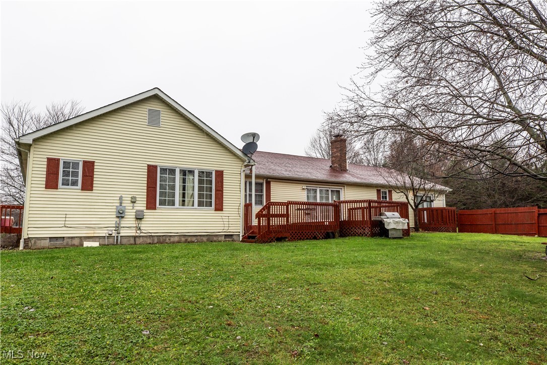 3680 Work Road Ravenna, OH 44266 - Photo 17 of 19 Back of house featuring a lawn and a wooden deck