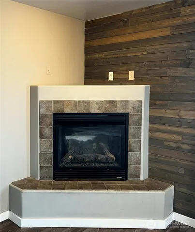 a fireplace with a clock on it