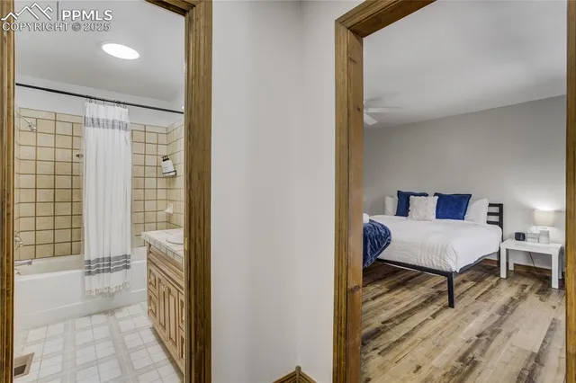 a living room with furniture and a gate