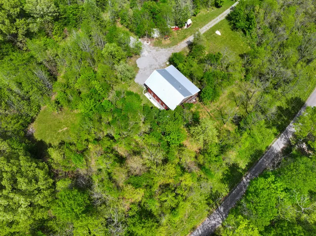 an aerial view of a house
