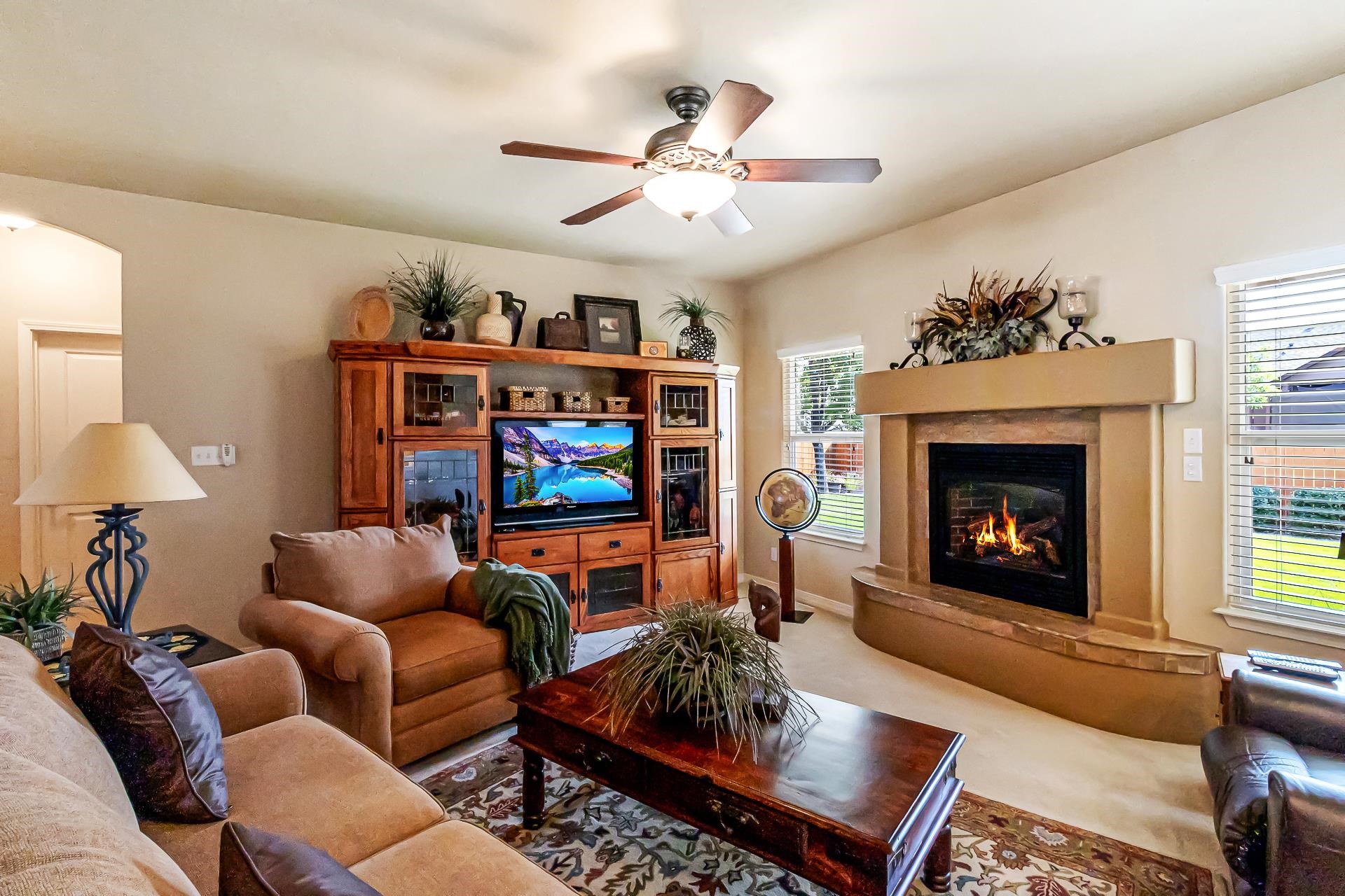 964 Murray Street Fruita, CO 81521 - Photo 2 of 24 a living room with furniture a fireplace and a flat screen tv
