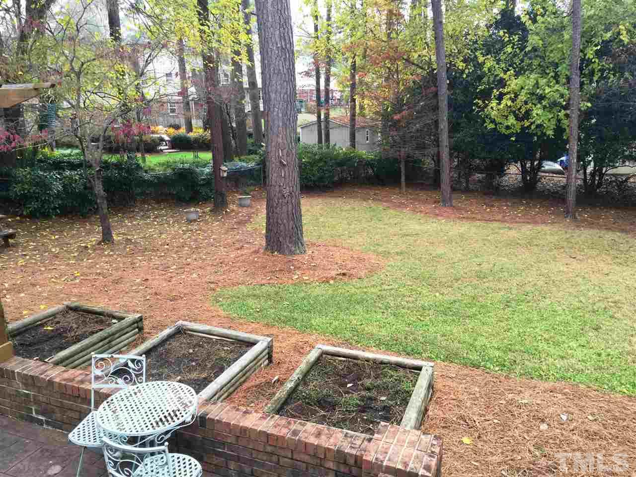 505 East Millbrook Road Raleigh, NC 27609 - Photo 19 of 25 a backyard of a house with lots of green space