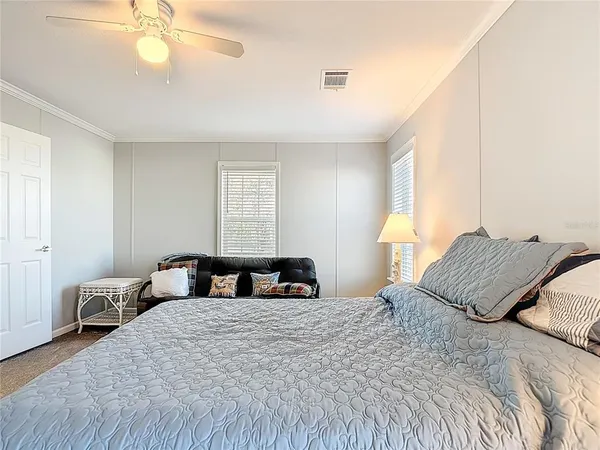 a view of a lake with houses