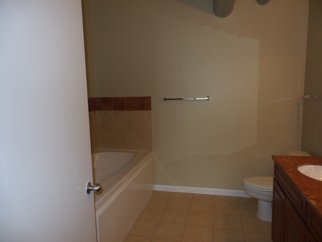 1200 West Monroe Street, Unit 803 Chicago, IL 60607 - Photo 10 of 12 a bathroom with a granite countertop toilet and a bathtub