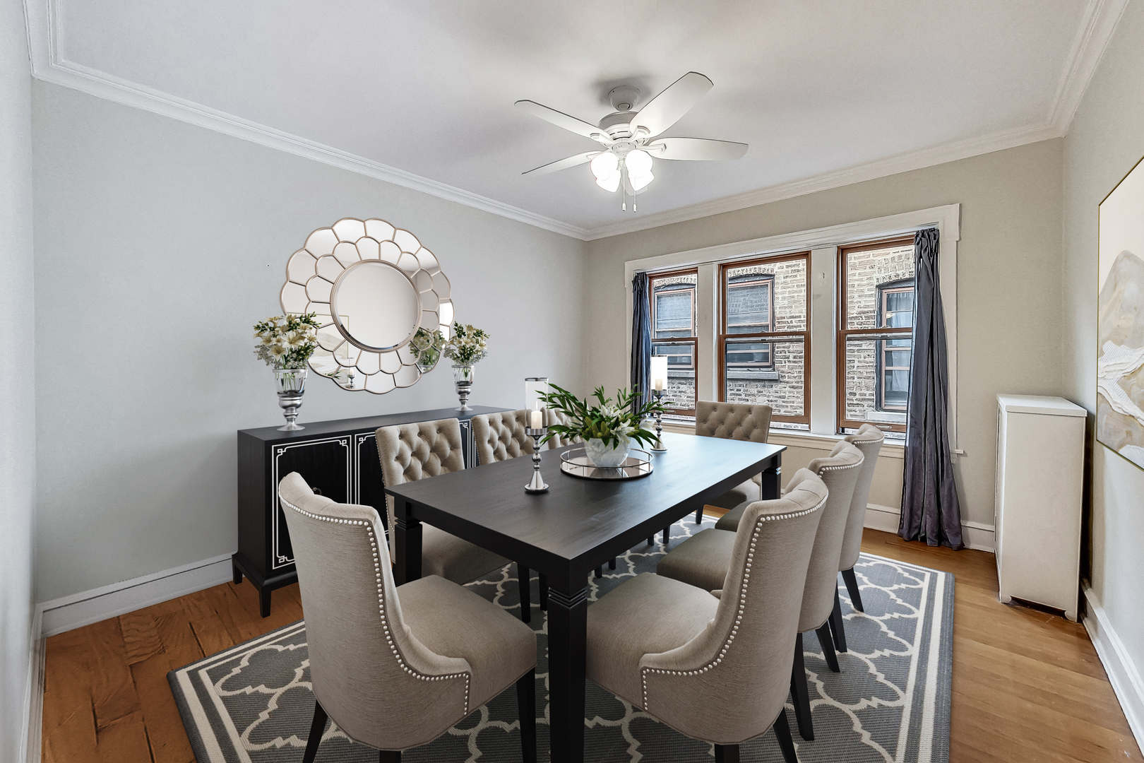 534 Sheridan Road, Unit 3B Evanston, IL 60202 - Photo 11 of 33 a view of a dining room with furniture window and wooden floor