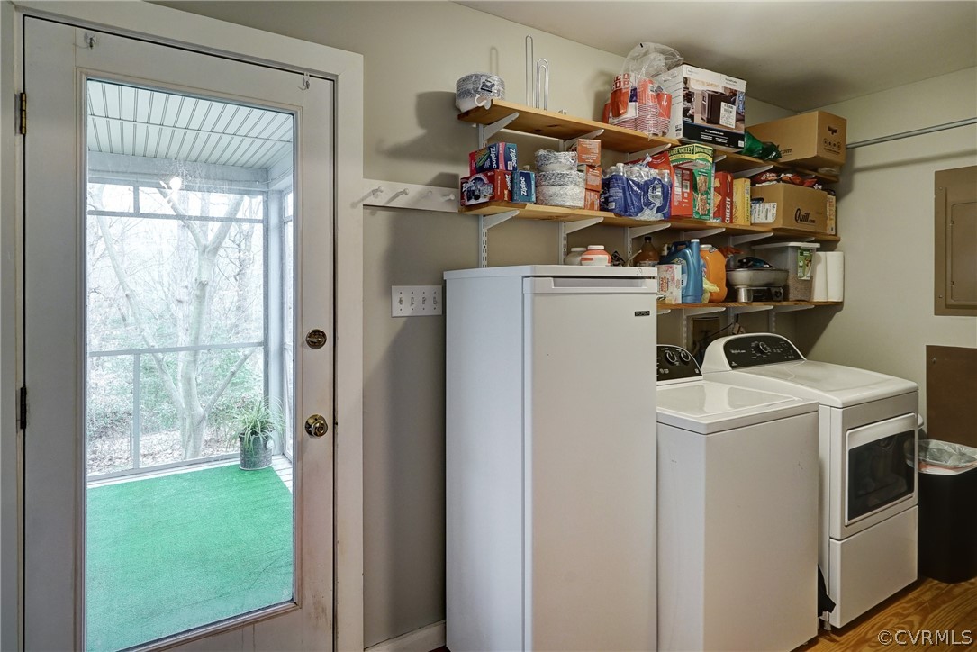 7206 Barkbridge Road Chesterfield, VA 23832 - Photo 16 of 36 a view of storage and utility room with washer and dryer