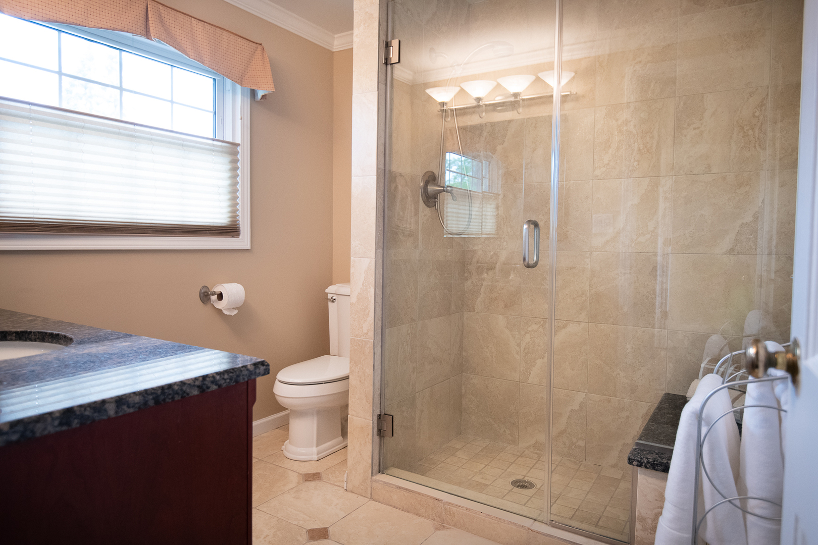 227 Country Club Drive Addison, IL 60101 - Photo 25 of 39 a bathroom with a granite countertop sink toilet and shower