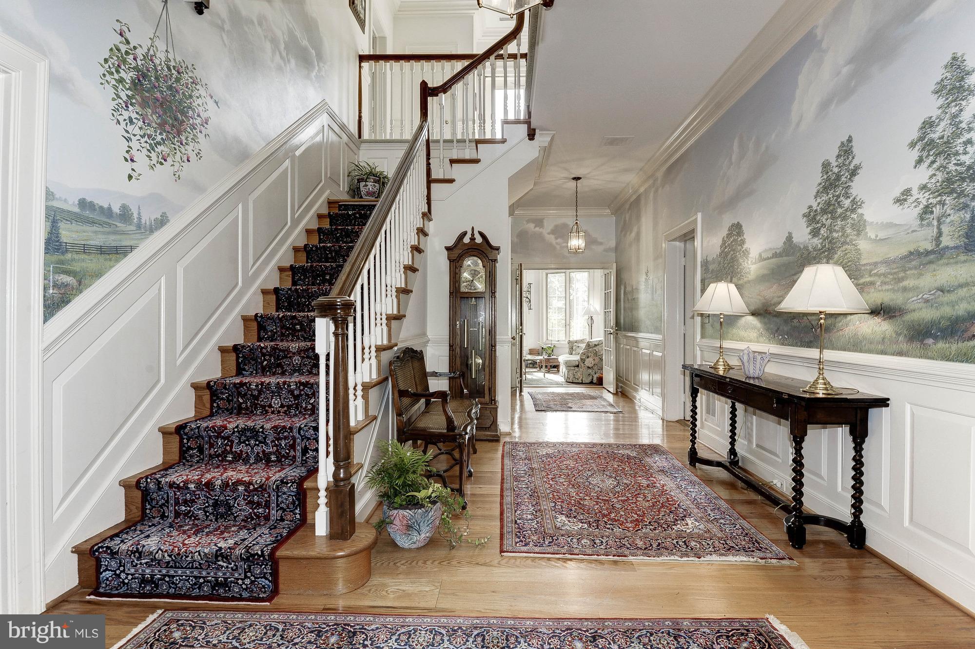 23355 Parsons Road Middleburg, VA 20117 - Photo 3 of 30 Front Foyer with hand-painted mural on two levels