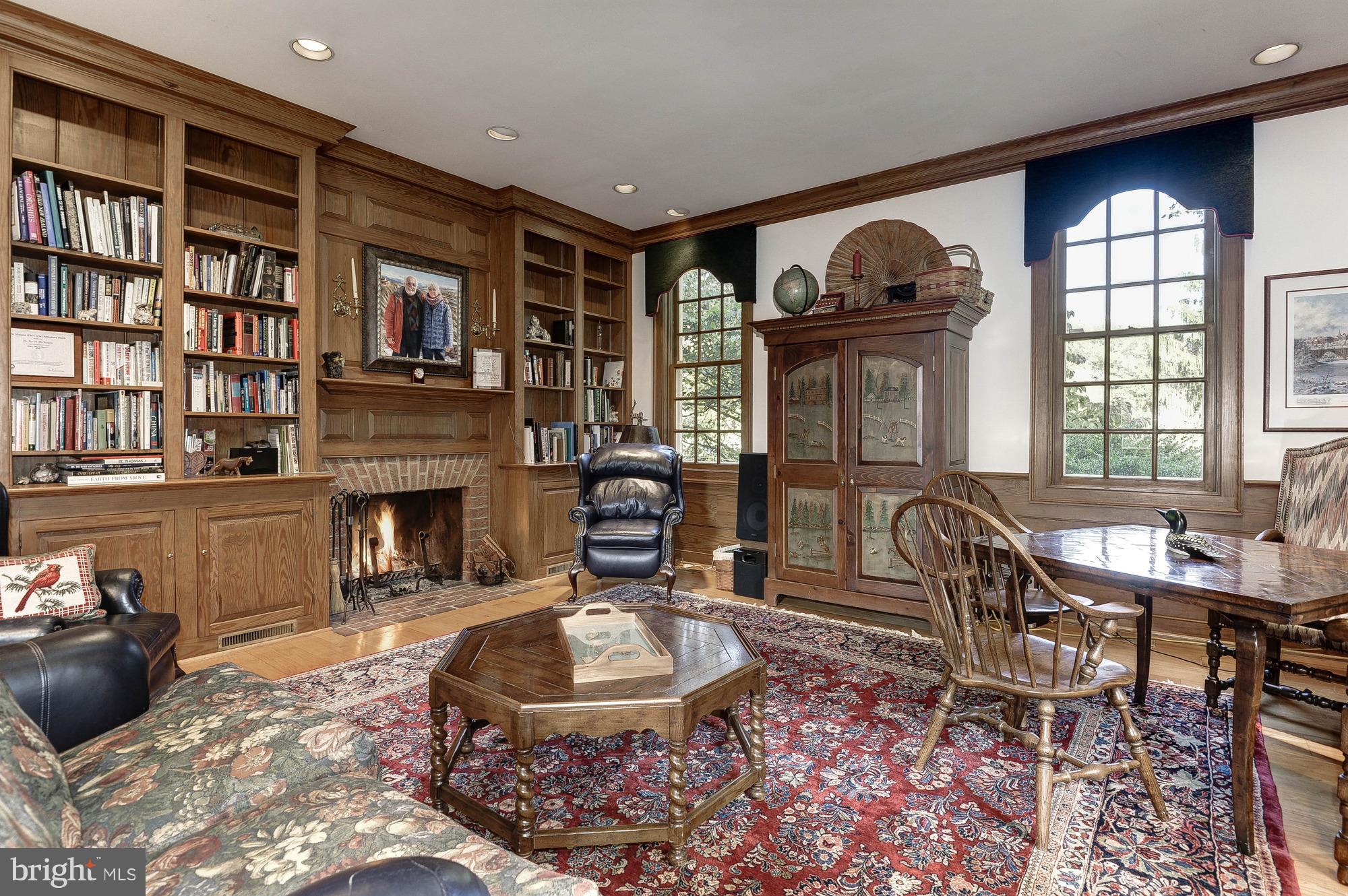 23355 Parsons Road Middleburg, VA 20117 - Photo 5 of 30 Library w/custom paneling, fireplace & Wet Bar