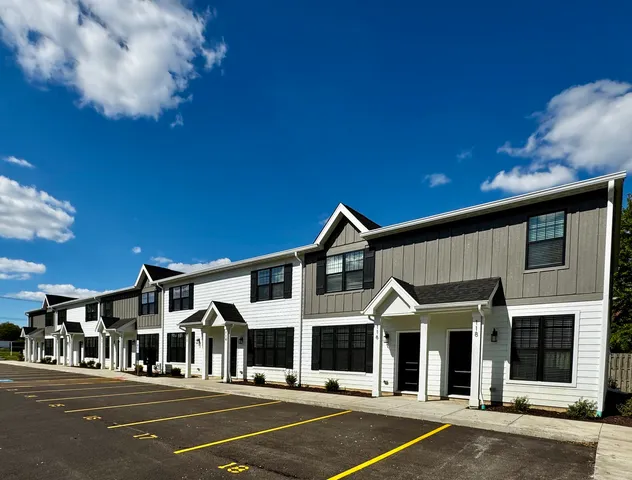 a front view of a large building