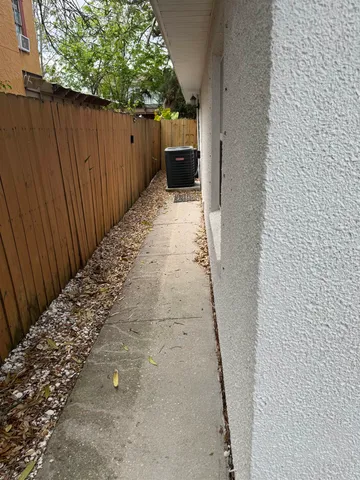 a view of a wooden door