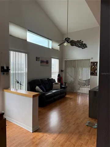 a living room with furniture