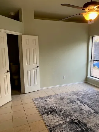 a view of a livingroom with a window