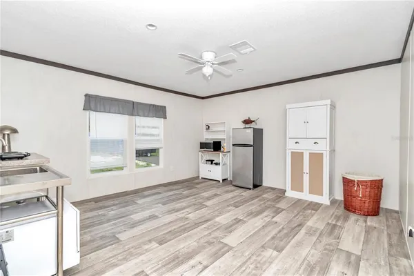 an empty room with closet