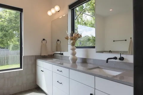 a bathroom with a shower