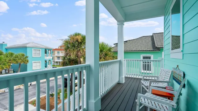 a view of city from a balcony