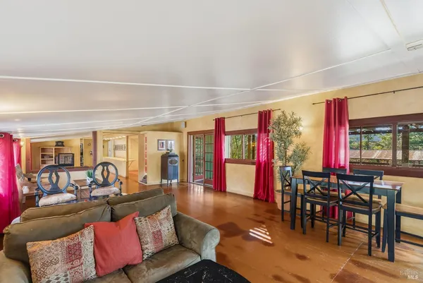 a view of a big room with wooden floor