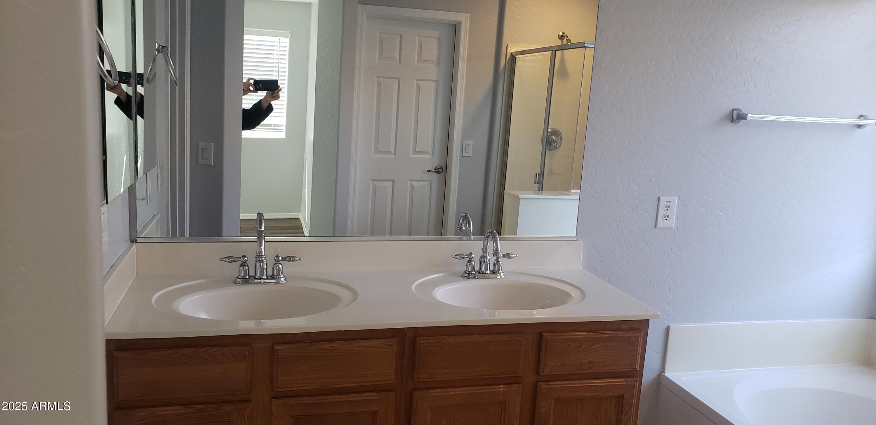 4631 West Shumway Farm Road Laveen, AZ 85339 - Photo 13 of 16 a bathroom with 2 sink and a mirror