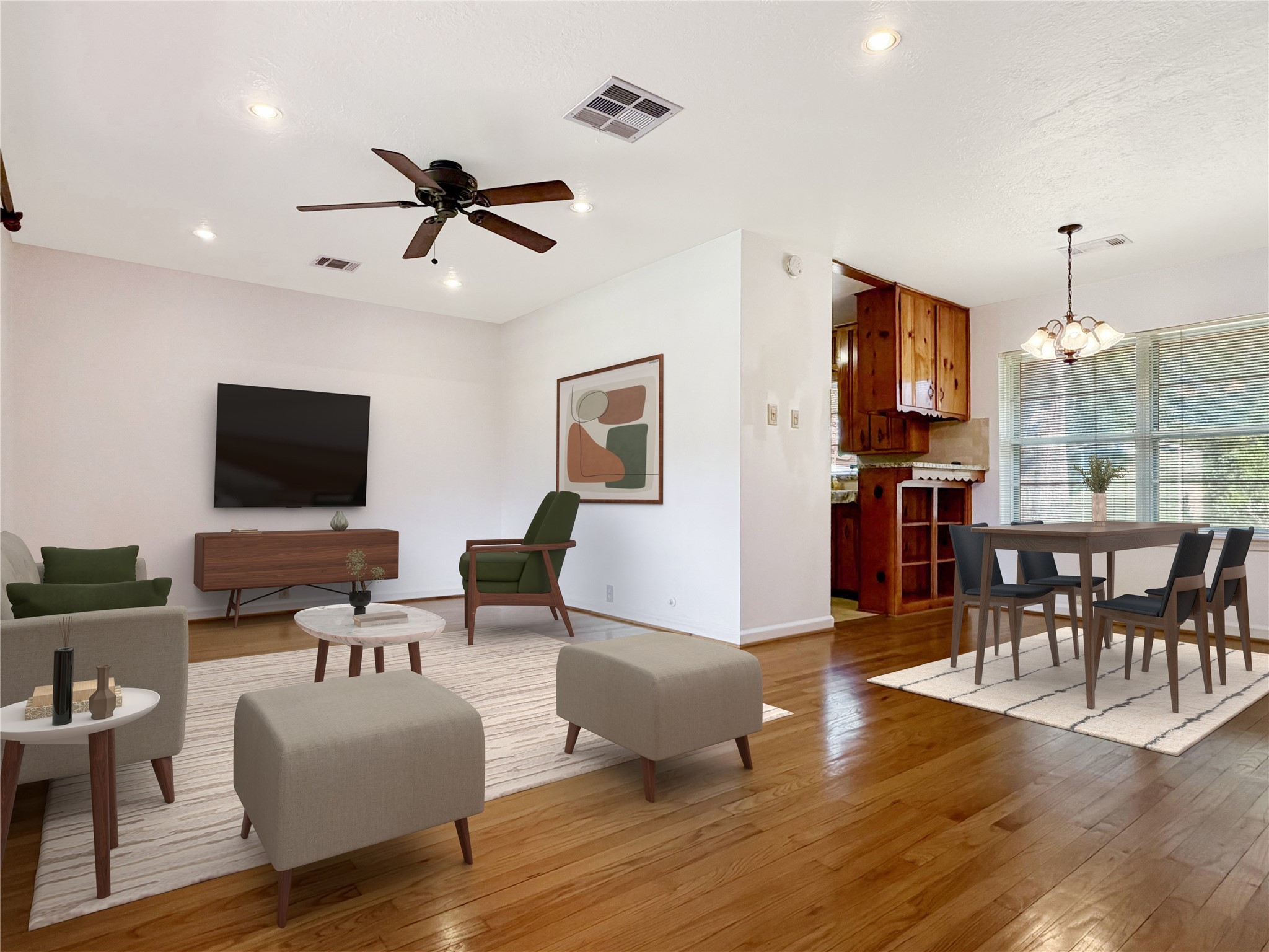 3018 Attridge Road Houston, TX 77018 - Photo 3 of 29 a living room with furniture and a flat screen tv