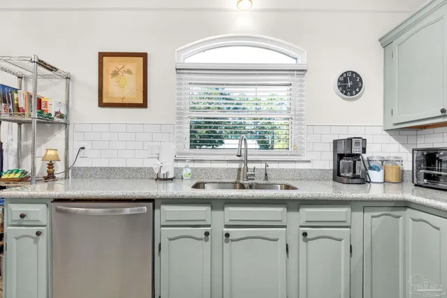 a bathroom with a shower curtain