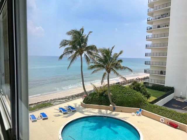 a view of an outdoor space and swimming pool