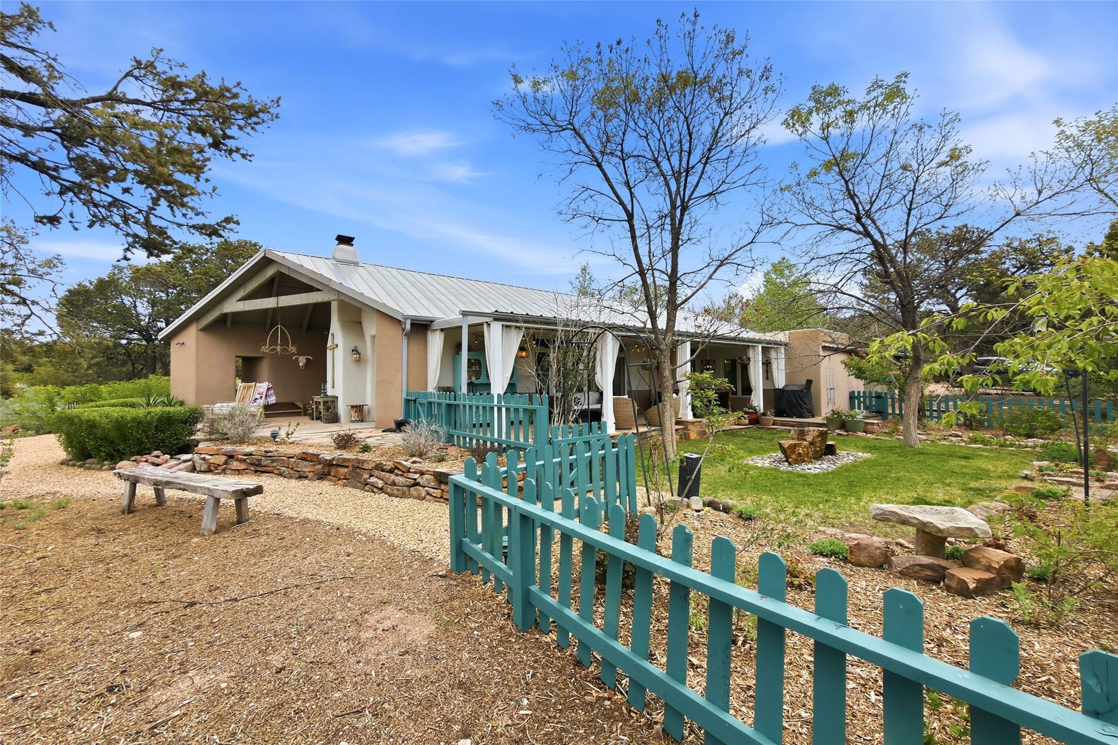 55 Paseo Del Rancho Santa Fe, NM 87506 - Photo 40 of 61 South portal and west facing patio