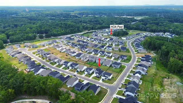 an aerial view of a house