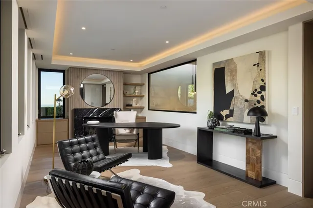 a living room with furniture