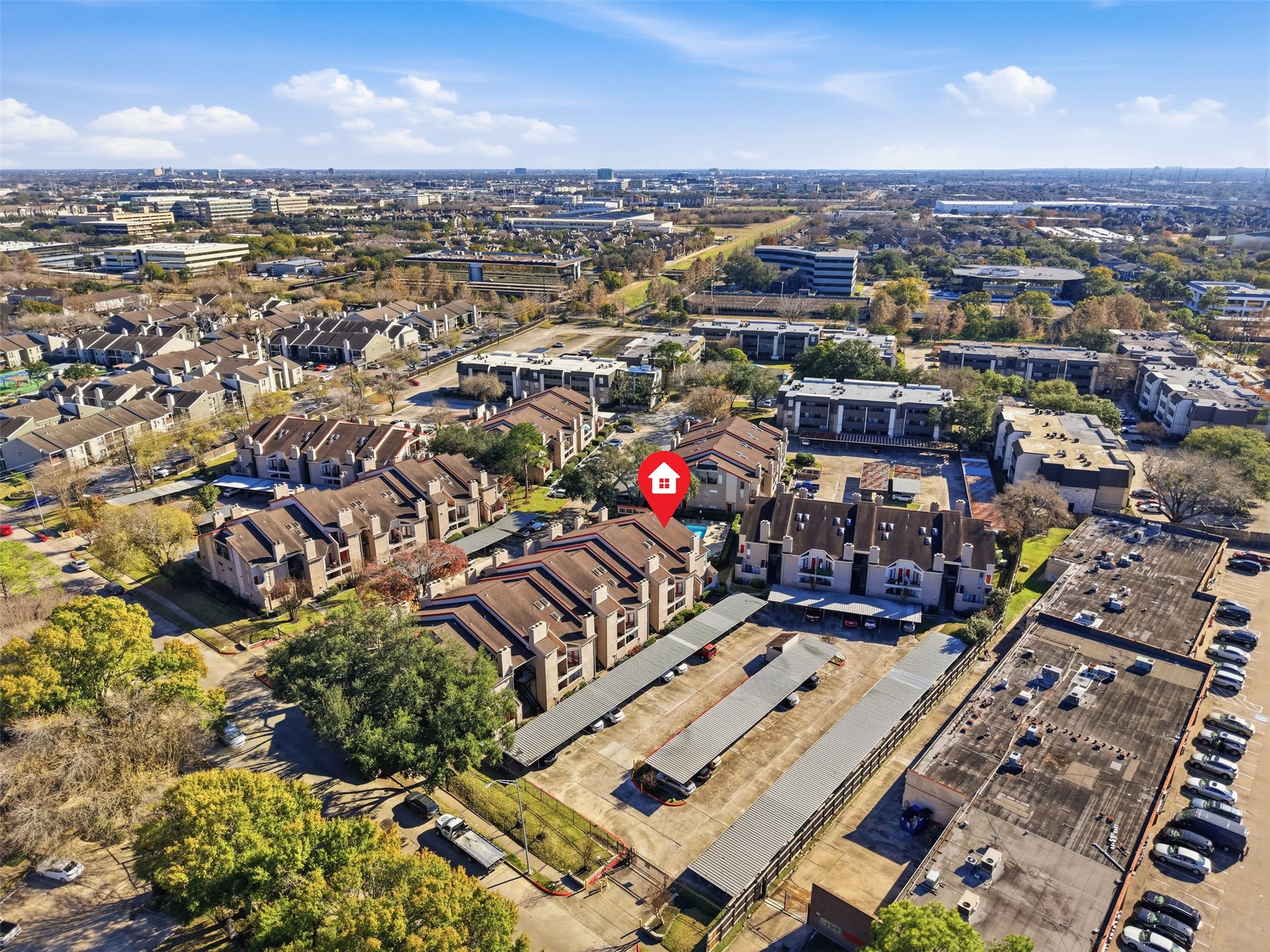 10855 Meadowglen Lane, Unit 823 Houston, TX 77042 - Photo 34 of 35 an aerial view of a city