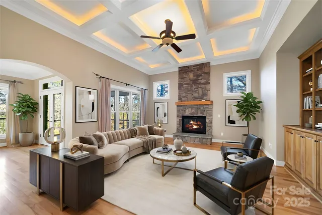 a view of a livingroom with a fireplace