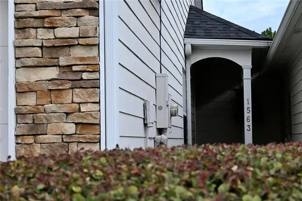 a view of wooden door